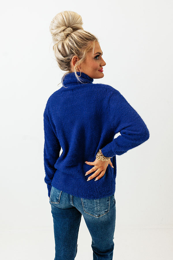 Boston Chill Eyelash Knit Sweater In Royal Blue Image - 4