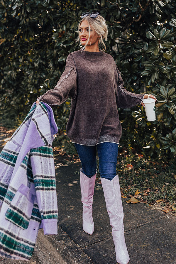 Haute Tea Chenille Sweater In Chestnut Image - 2