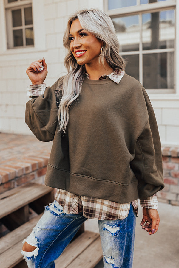 To The Mountains Sweatshirt In Martini Olive Image - 1