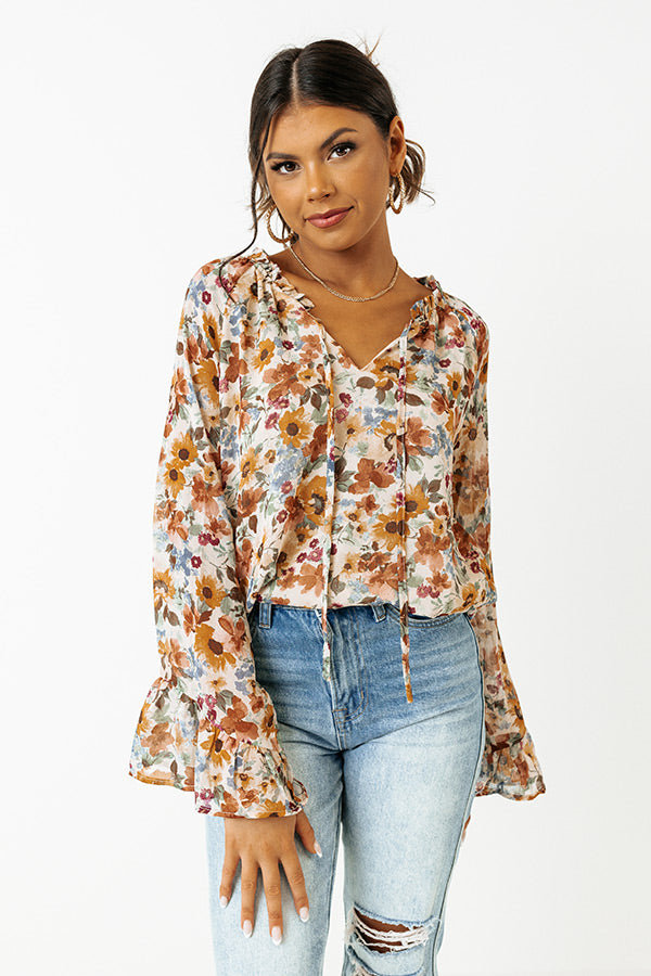 Pumpkin Swirl Floral Shift Top Image - 2
