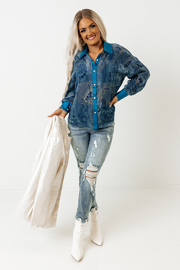 All Day Divine Velvet Burnout Top Image - 2