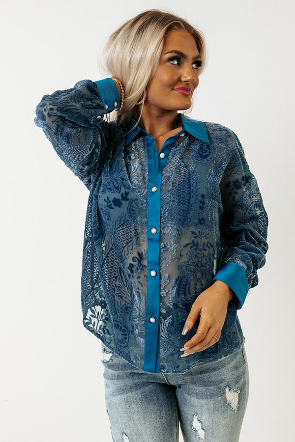 All Day Divine Velvet Burnout Top Image - 3