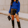 European Holiday Sweater Top In Royal Blue Image - 1