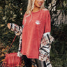 Touchdown Vintage Graphic Tee In Crimson Image - 1
