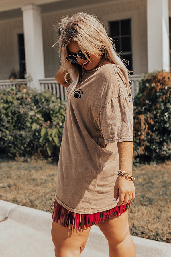Touchdown Vintage Graphic Tee In Brown Curves Image - 1