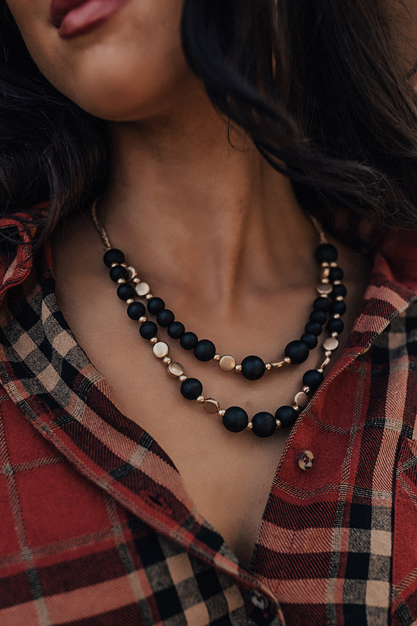 Casual Outing Layered Necklace In Black Image - 2