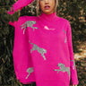 Cozy And Kind Cheetah Sweater In Hot Pink Image - 1
