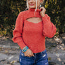 Cozy Paradise Cut Out Sweater in Scarlet Image - 1