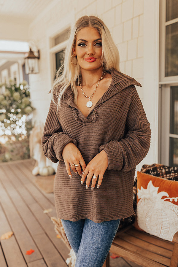 Sitting Fireside Sweater in Mocha Image - 2