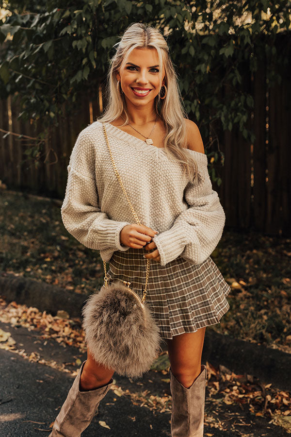 Just Joyful Knit Sweater In Birch