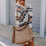 East Side Chic Faux Leather Tote In Taupe Image - 1