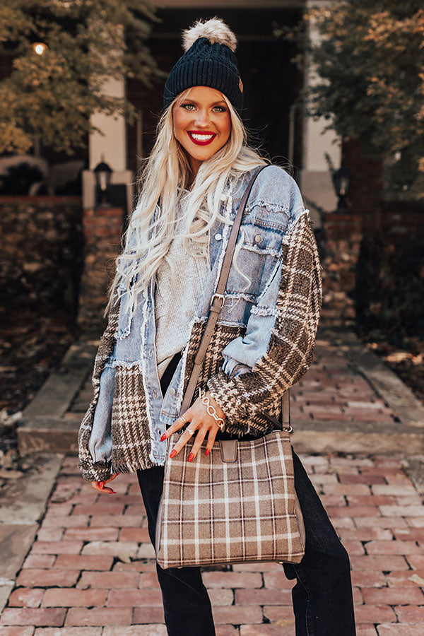 Aspen Trails Plaid Crossbody In Mocha