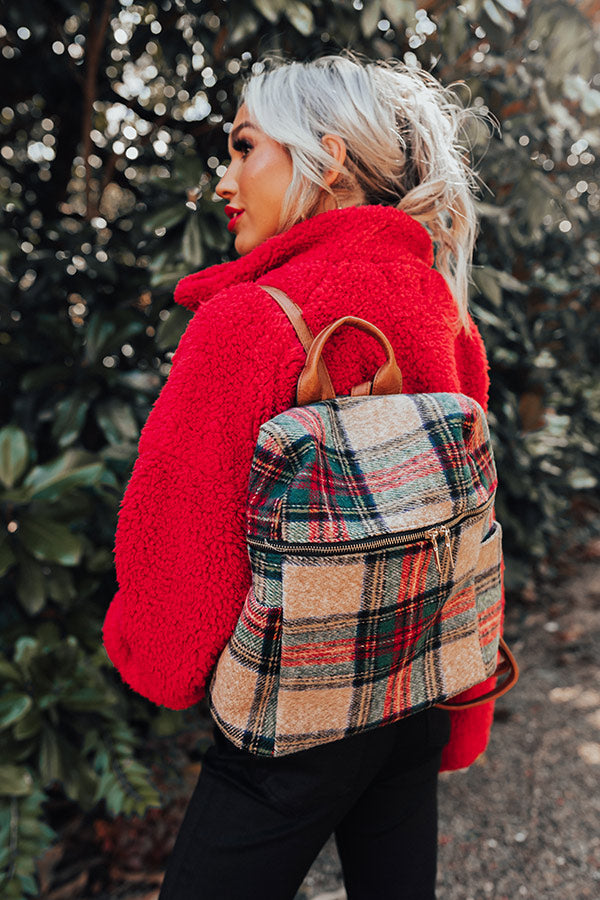 Weekend Trip Travels Plaid Backpack