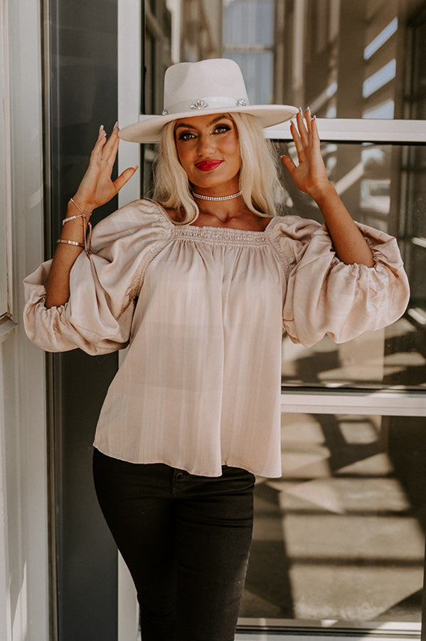 Ideal Day Shift Top In Iced Latte