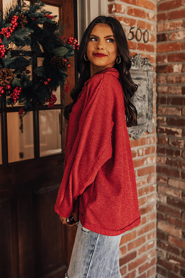 Free Fallin' Shift Top In Crimson Image - 3
