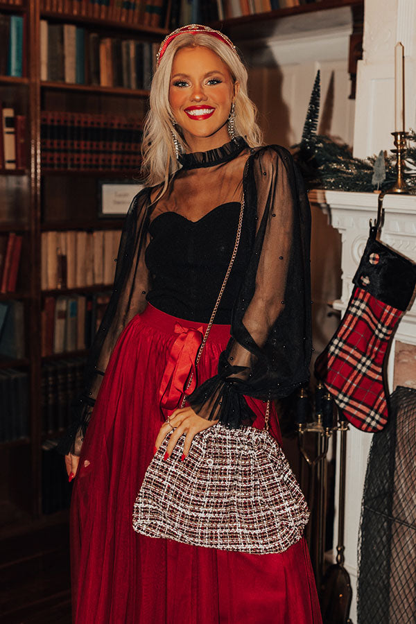 Brunch In Nashville Tweed Crossbody In Wine Image - 2