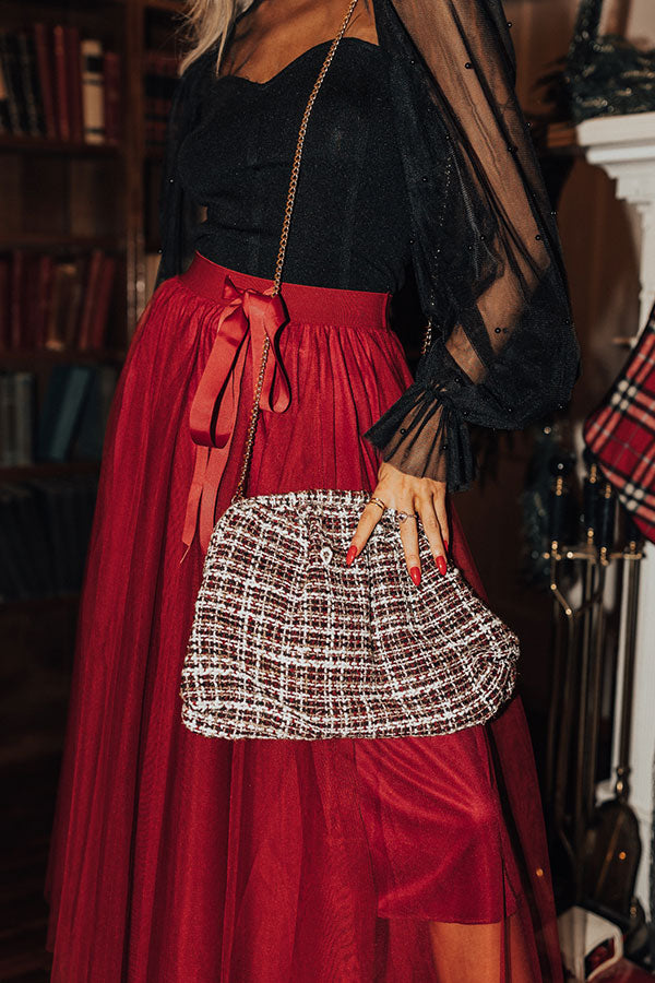 Brunch In Nashville Tweed Crossbody In Wine Image - 5