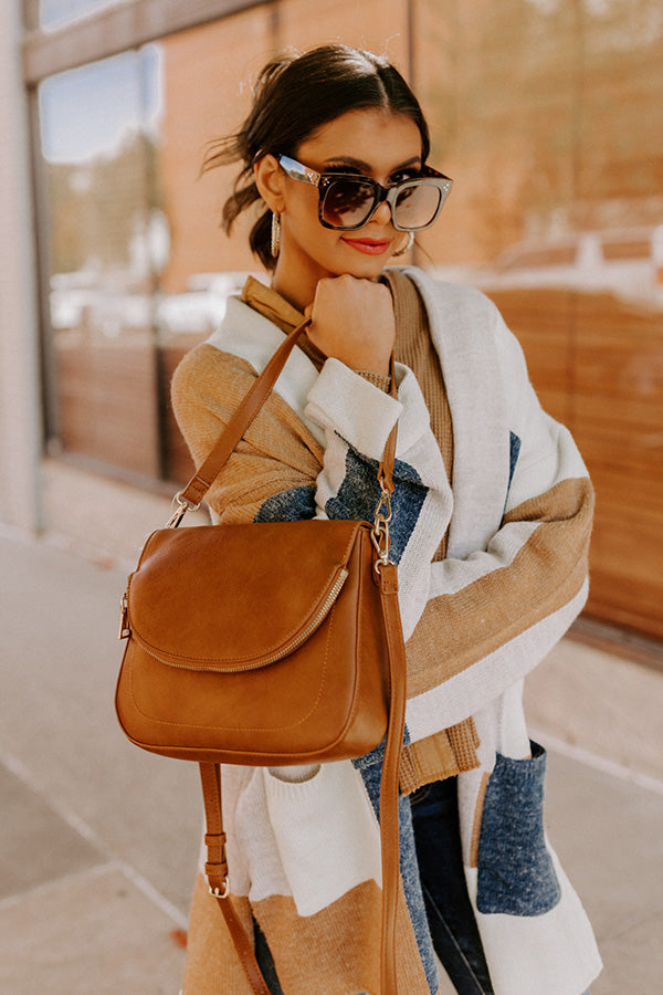 Special Treat Faux Leather Crossbody In Camel