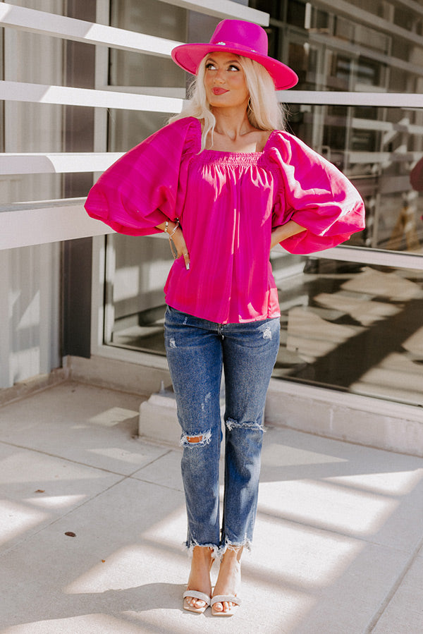 Ideal Day Shift Top In Fuchsia Image - 2