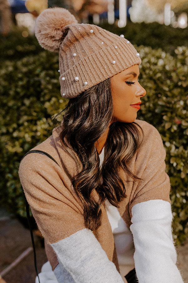 Cozy Zone Embellished Beanie In Iced Latte Image - 2