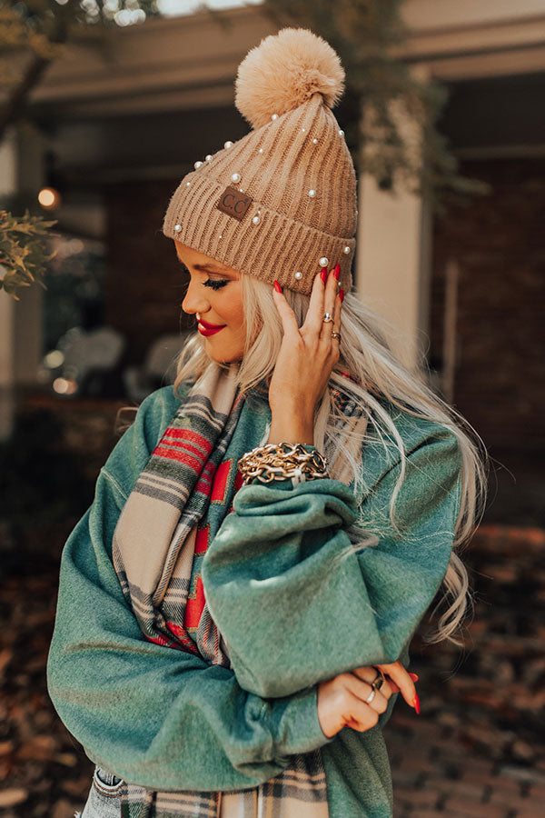 Cozy Zone Embellished Beanie In Iced Latte Image - 1