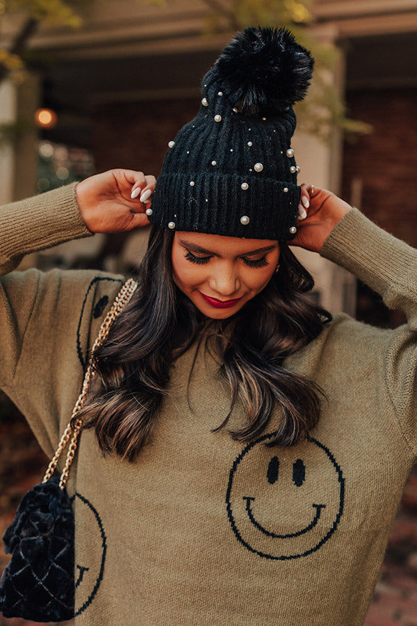 Cozy Zone Embellished Beanie In Black Image - 3