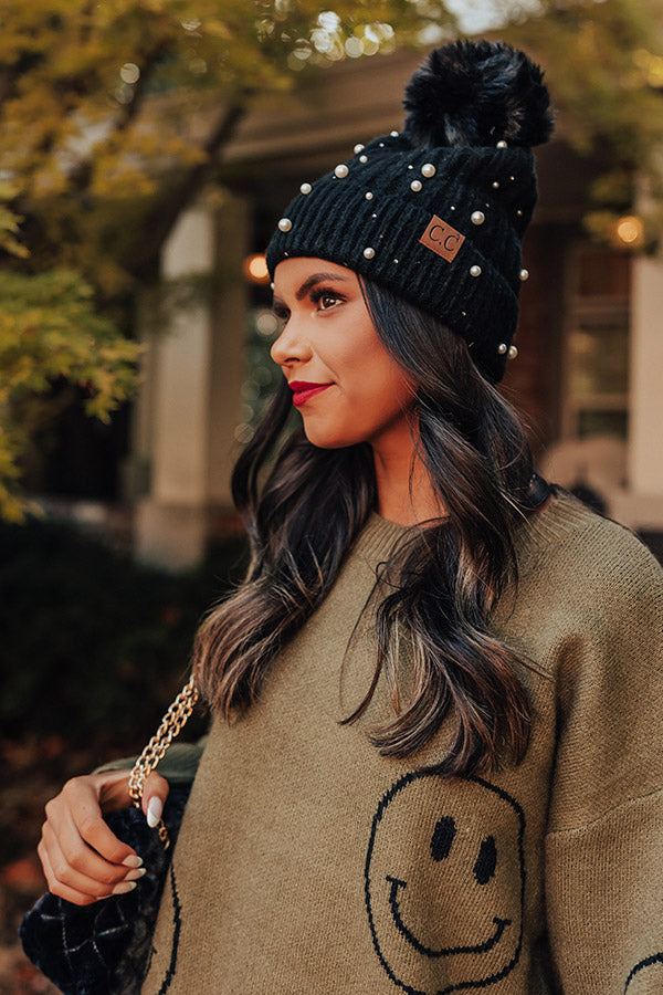 Cozy Zone Embellished Beanie In Black Image - 1