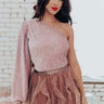 Tea In London Velvet Top In Dusty Purple Image - 1