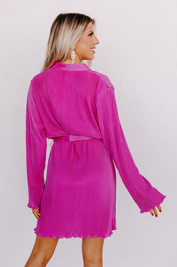 True To Form Pleated Dress In Fuchsia Image - 5