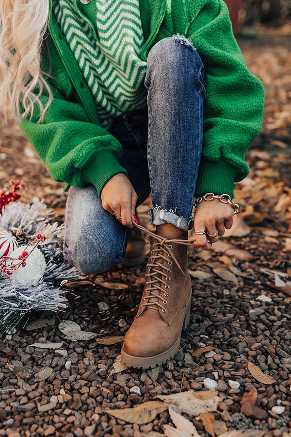 The Timber Faux Suede Bootie In Brown Image - 1