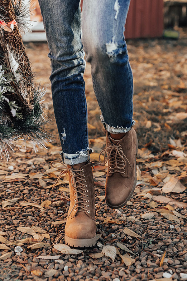 The Timber Faux Suede Bootie In Brown Image - 4