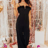 First Kiss Dreaming Feather Jumpsuit - Impressions Online Boutique