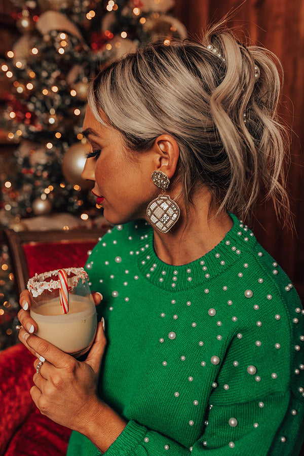 Endless Cheer Beaded Earrings In Gold