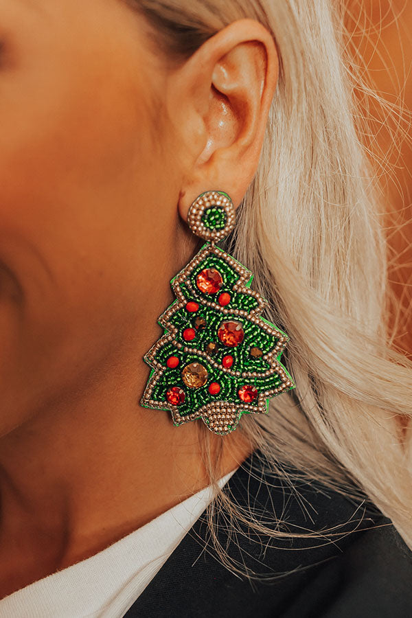 Merry Little Christmas Beaded Earrings Image - 2
