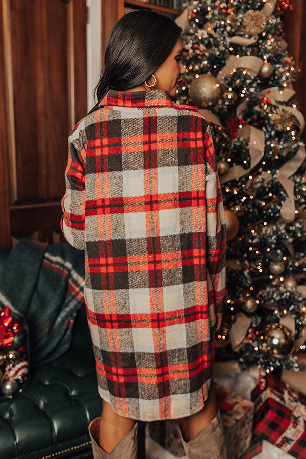 Peppermint Kisses Flannel Tunic Dress In Chocolate Image - 4