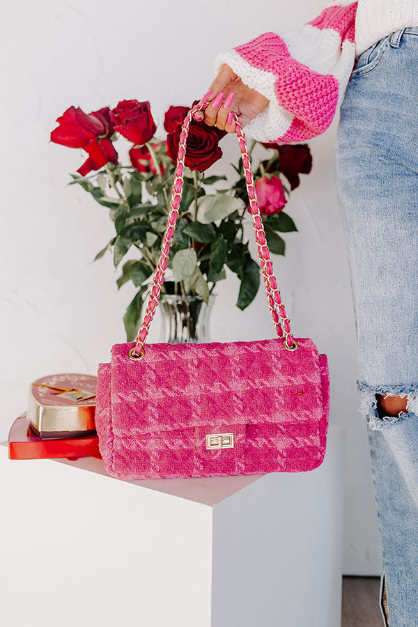 Favorable Day Tweed Crossbody In Pink