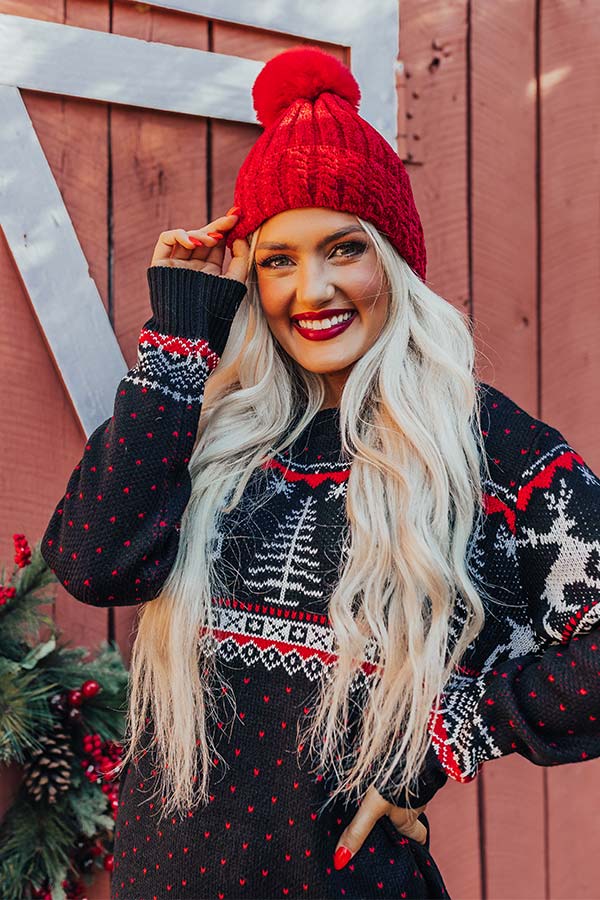 Love Over Lattes Chenille Beanie Image - 2