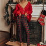 Endless Cheer Plaid Pants In Navy Image - 1