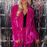 Private Jet Perfection Velvet Blazer In Fuchsia Image - 1