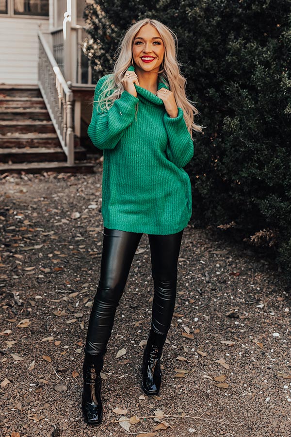 Aspen Trails Knit Sweater In Green