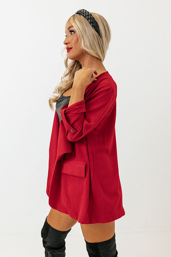Popular Song Blazer In Wine Image - 4