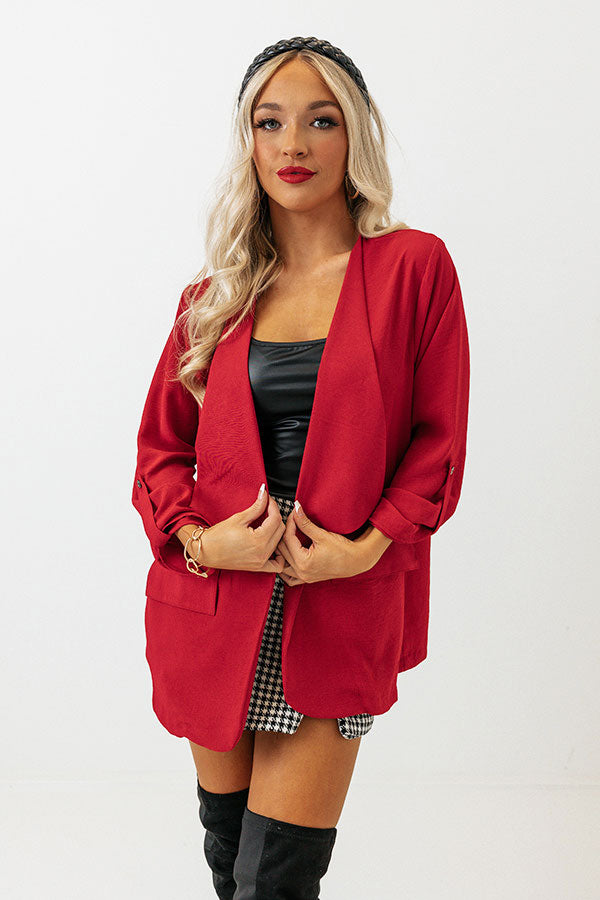 Popular Song Blazer In Wine Image - 3