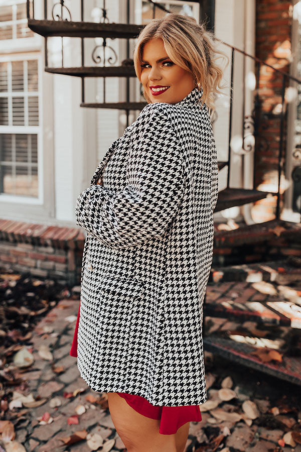 Tune Into Love Houndstooth Blazer Curves Image - 4