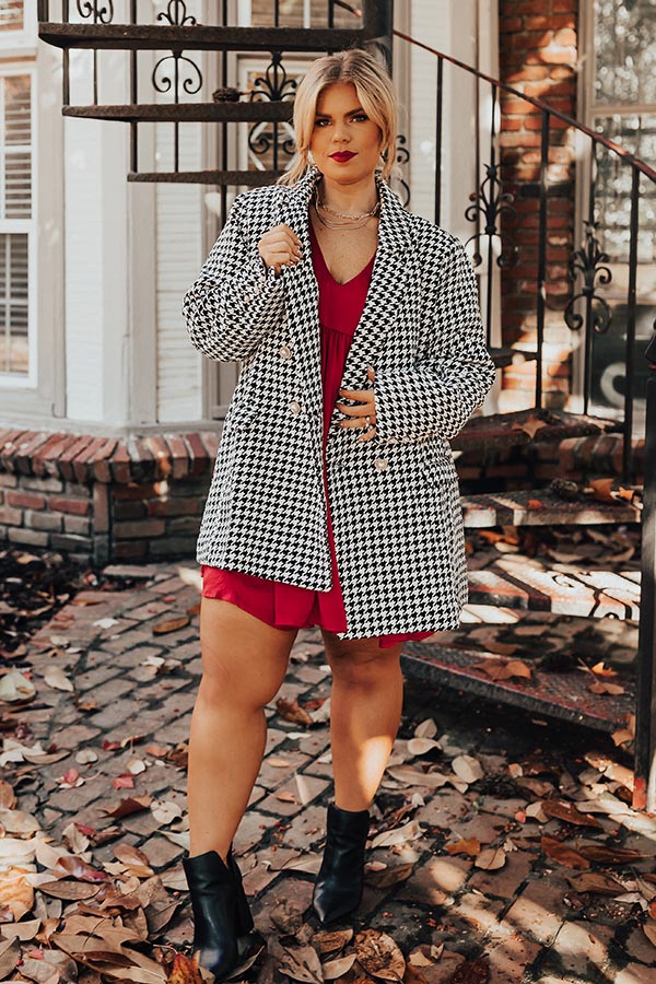 Tune Into Love Houndstooth Blazer Curves Image - 3