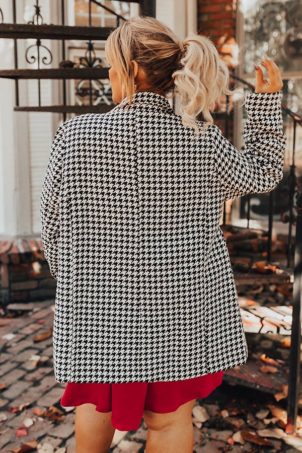 Tune Into Love Houndstooth Blazer Curves Image - 5