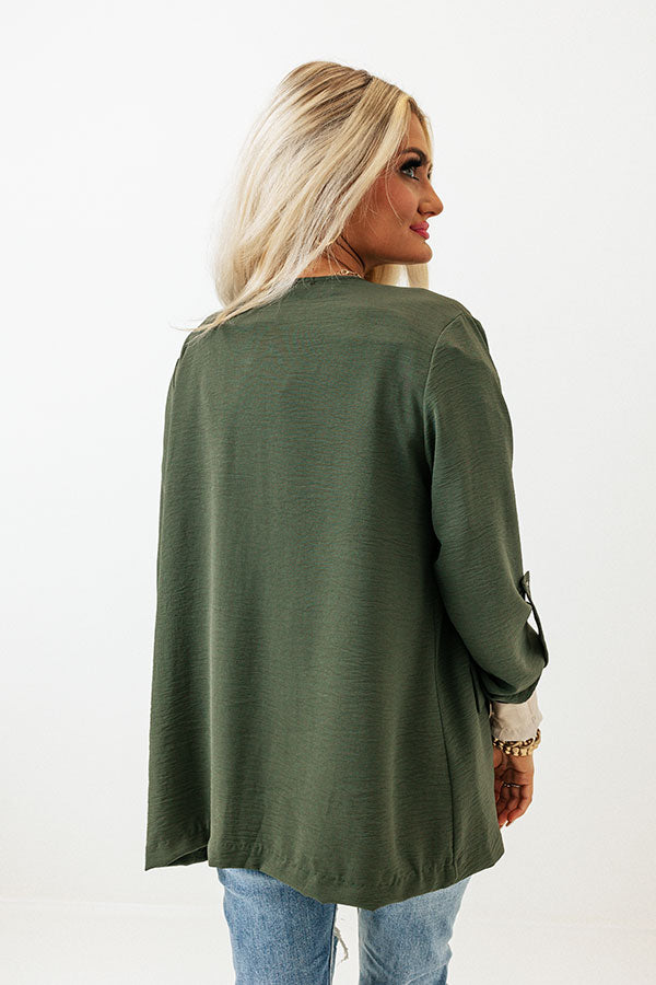 Popular Song Blazer In Olive Image - 4