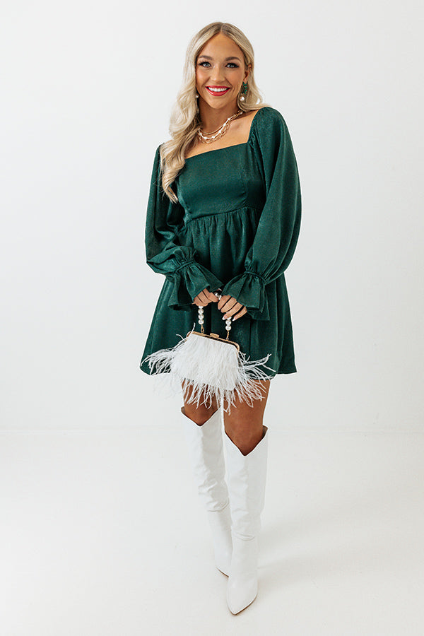 Swept Up In Style Dress In Hunter Green Image - 4