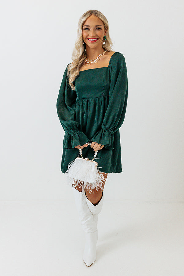 Swept Up In Style Dress In Hunter Green Image - 5
