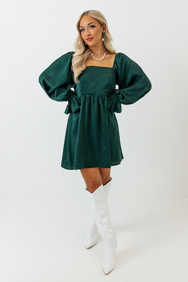Swept Up In Style Dress In Hunter Green Image - 3