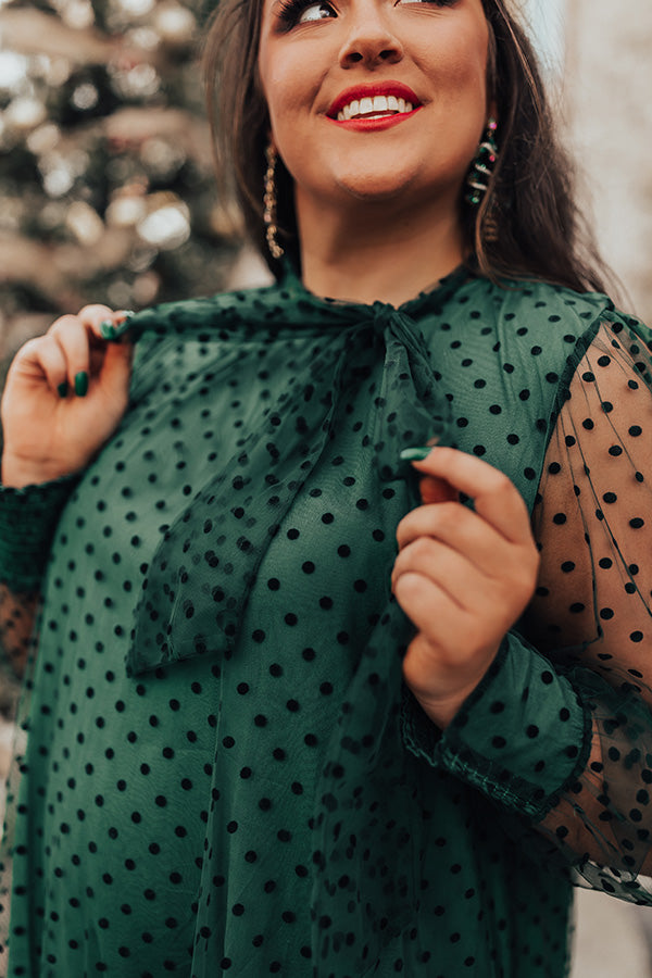 First Kiss Dreaming Dress In Hunter Green Curves Image - 4